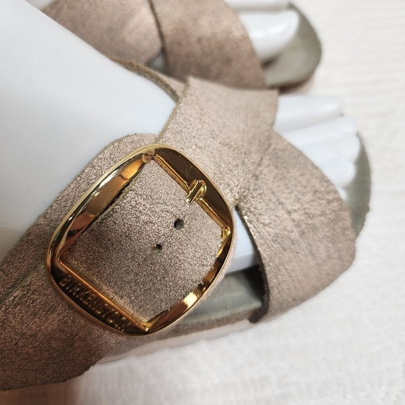 Birkenstock Metallic Rose Gold Siena Big Buckle Cross Strap Sandals Size EU 36 - Picture 6 of 16